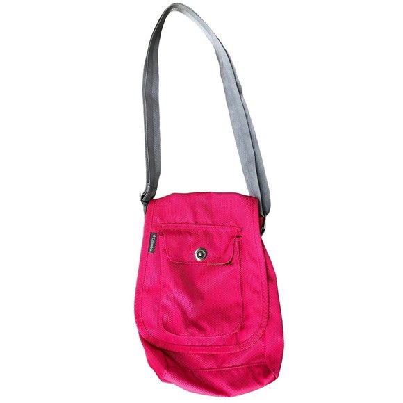 Columbia Hot Pink Neon Pink Azza Nylon Messenger Sportswear Crossbody Travel Bag - Picture 1 of 11